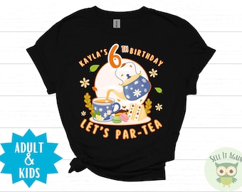Custom Tea Party Birthday Party Shirts, Any Age Kids Birthday Par-Tea, Birthday Tea Time, Matching Family Outfits, Tea Cup, Pink Girls Theme
