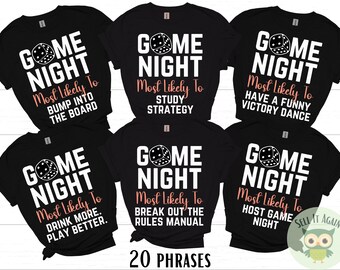 Most Likely To Funny Group Board Game Shirts, Matching Family Game Night Tshirts, Board Game Night Shirts, Board Game Gift, Boardgame Tees