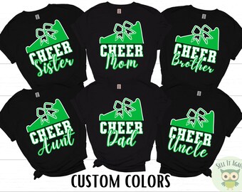 Custom Cheer Family Shirts, Football Cheer Mom Shirt, Cheer Dad T-Shirt, Competition Cheer Sister, Cheer Brother, Cheer Aunt, Cheer Grandma