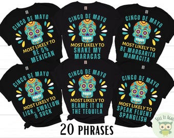 Group Cinco de Mayo Shirts, Matching Funny Cinco de Mayo Party Tshirts, Mexican Spanish Fiesta T-Shirts, Cinco de Drinko Tees, Adult Kids