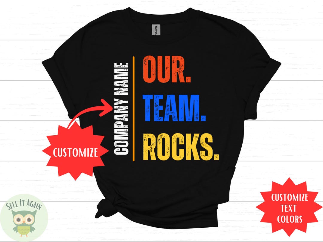 Out Team Rocks Background Matching Work Team Shirts, Our Team Rocks Team Building Shirts, Office ...