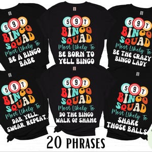 Funny Bingo Shirts, Group Bingo Squad Tshirts, Bingo Game Lover, Gift for Bingo Players, Bingo Crew Tees, Bingo Game Shirts, Men Women Kids