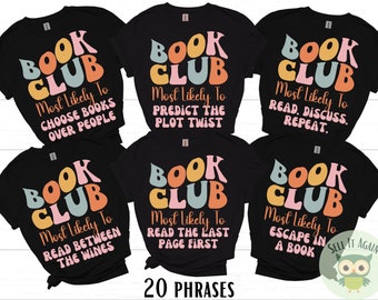 Matching Book Club Shirts, Most Likely To Group Book Club Tshirts, Book Lover Shirts, Custom Book Club Gift, Funny Reading Tee Bookclub Gift