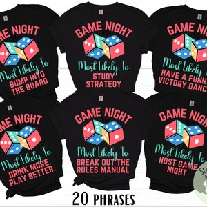 Funny Game Night Shirts, Most Likely To Group Board Game Shirts, Board Game Gift, Matching Family Board Game Night Tshirts, Boardgame Tees