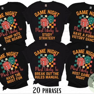 Matching Family Game Night Tshirts, Board Game Night Shirts, Most Likely To Funny Group Board Game Shirts, Board Game Gift, Boardgame Tees