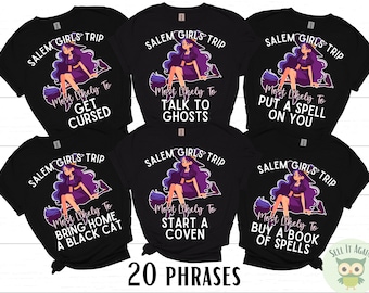 Group Salem Girls Trip Shirts, Funny Salem Bachelorette Party Shirts, Salem Witches Trip, Salem Ma Mass Massachusetts, Salem Gift, Halloween