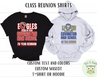 Custom Class Reunion Shirt, High School Reunion Shirts, College Reunion, Bulk Order Reunion Favors, Reunion Gift, Class of T-shirts Hoodie