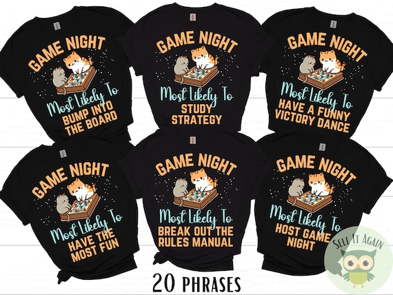 Board Game Night Shirts, Most Likely To Funny Group Board Game Shirts, Board Game Gift, Matching Family Game Night Tshirts, Boardgame Tees
