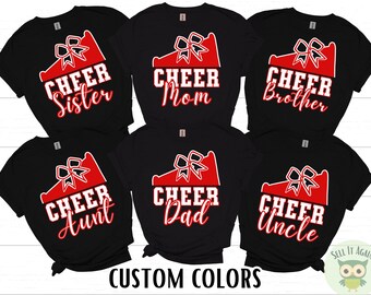 Custom Cheer Family Shirts, Football Cheer Mom Shirt, Cheer Dad T-Shirt, Competition Cheer Sister, Cheer Brother, Cheer Aunt, Cheer Grandma