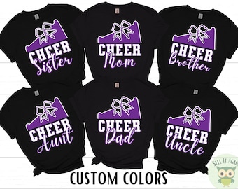 Custom Cheer Family Shirts, Football Cheer Mom Shirt, Cheer Dad T-Shirt, Competition Cheer Sister, Cheer Brother, Cheer Aunt, Cheer Grandma