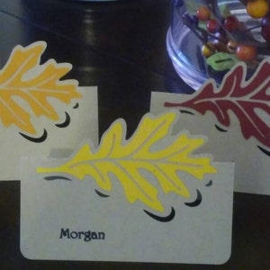 Fall Leave Autumn Thanksgiving  Place Card Candy Bar Tags Labels Wedding Birthday Party