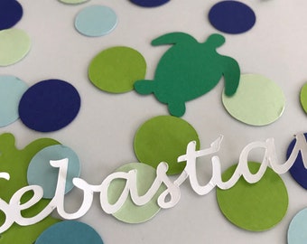 Turtle Thema Geïnspireerd Personaliseer Confetti, Turtle Verjaardag, Turtle Party, Turtle Confetti, Gepersonaliseerde Confetti