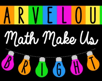 Teachers School Bulletin Board  Cutouts  DIY Kit  "Marvelous Math Make Us Bright"| Back to School Decoration  | Bulletin Board Cutouts Decor