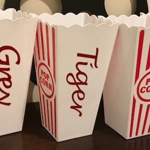 Name Personalization Reusable Plastic Popcorn Buckets | Plain Buckets | Popcorn Party | Circus Party Theme | Popcorn Buckets Favors