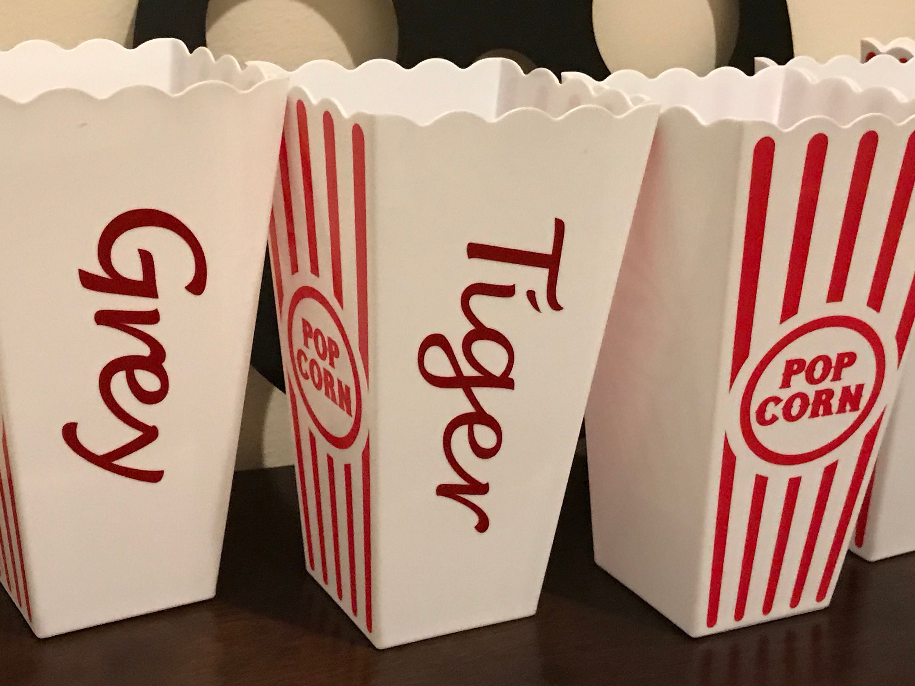 Name Personalization Reusable Plastic Popcorn Buckets | Plain Buckets | Popcorn Party | Circus Party Theme | Popcorn Buckets Favors