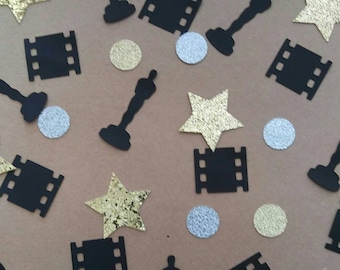 Film Movie Hollywood Theme Inspired Personalize Confetti, Birthday, Party, Table Decor, Candy Buffet