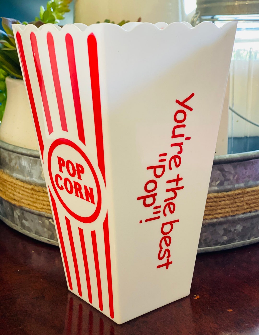 Phrase Personalization Reusable Plastic Popcorn Buckets Etsy
