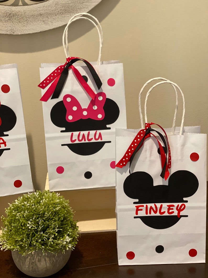 Minnie Mouse Mickey Mouse Party Favor Bags Birthday Baby Etsy Canada