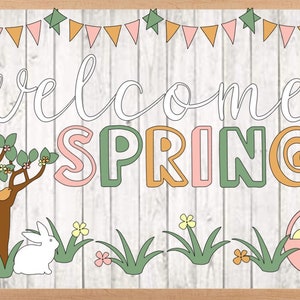 Teachers School Bulletin Board Cutouts DIY Kit &quot;Welcome Spring&quot; | Back to School Decoration | Bulletin Board Cutouts Decor
