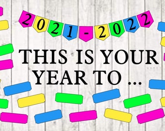 Teachers School Bulletin Board  Cutouts DIY Kit "This Is Your Year To..." | Back to School Decoration | Bulletin Board Cutouts Decor