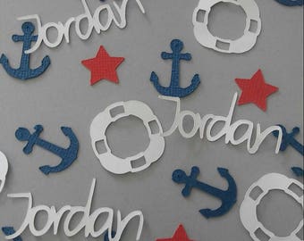 Nautical Theme Inspired Personalize Confetti |Anchor Confetti | Beach Confetti | Birthday Party | Personalized Confetti