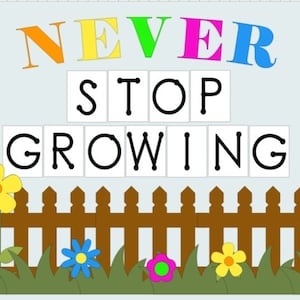 Teachers School Bulletin Board  Cutouts  DIY Kit  &quot;Never Stop Growing&quot; | Back to School Decoration  | Bulletin Board Cutouts Decor