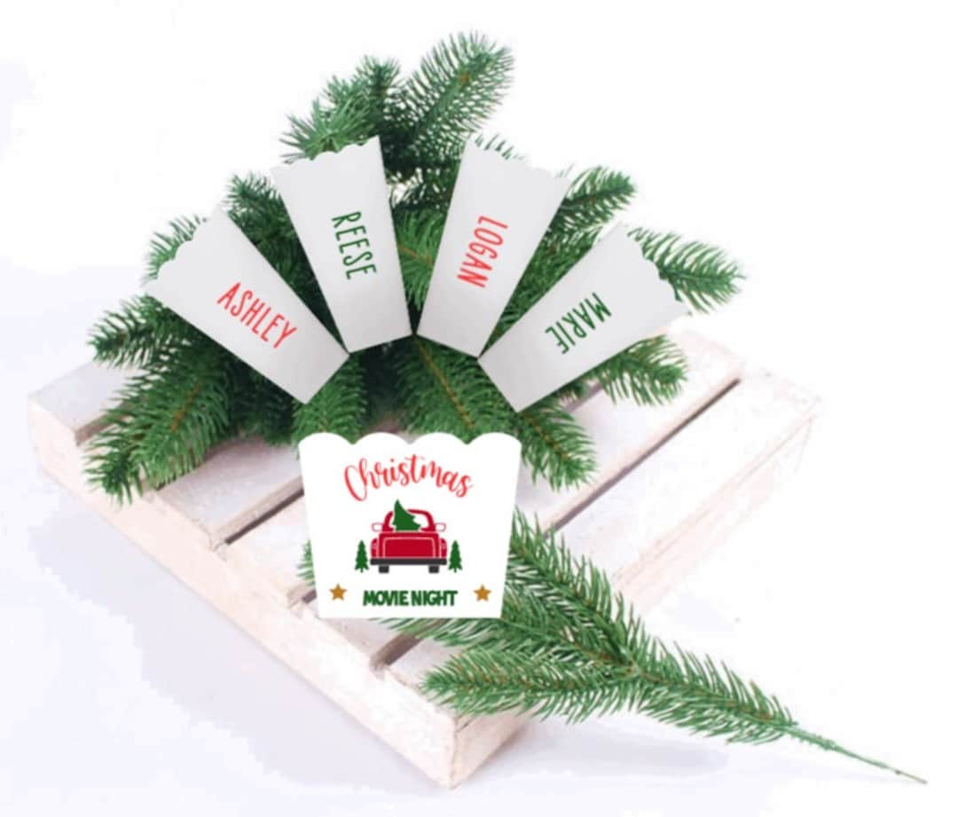 Christmas Family Movie Night Personalized Reusable Plastic Popcorn ...