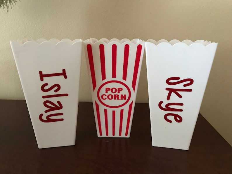 Personalized Reusable Plastic Popcorn Buckets Plain Buckets Etsy
