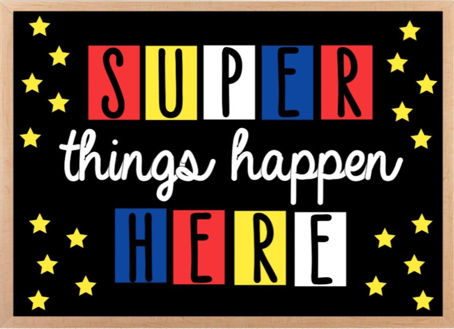 Teachers School Bulletin Board Cutouts DIY Kit "super Things Happen ...