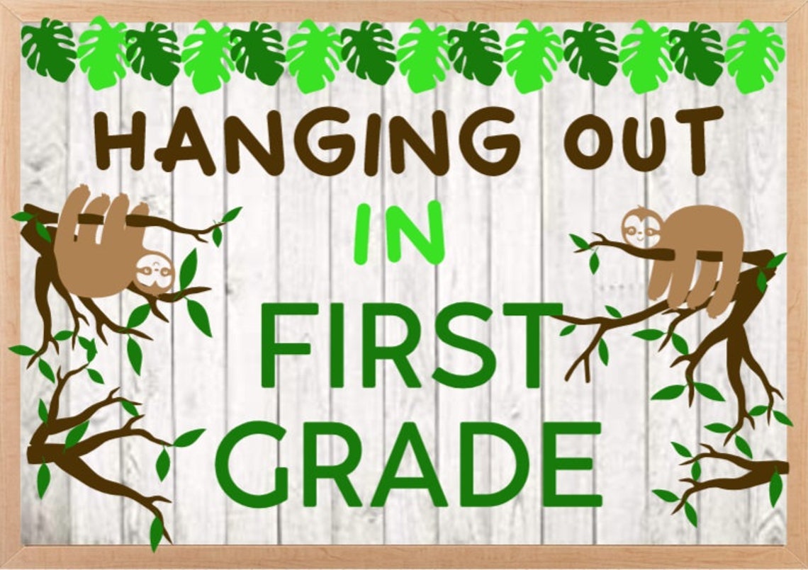 Teachers School Bulletin Board Cutouts DIY Kit "hanging Out in First ...