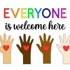 Teachers School Bulletin Board  Cutouts  DIY Kit  &quot;Everyone is Welcome Here&quot; | Back to School Decoration | Bulletin Board Cutouts Decor