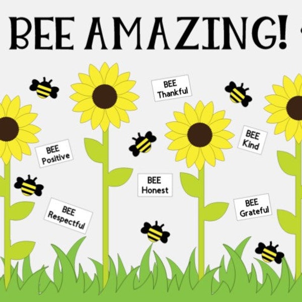 Teachers School Bulletin Board  Cutouts  DIY Kit  "BEE Amazing" | Back to School Decoration  | Bulletin Board Cutouts Decor