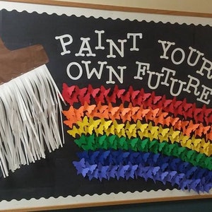 Teachers School Bulletin Board  Cutouts  DIY Kit  &quot;Paint Your Own Future&quot; | Back to School Decoration | Bulletin Board Cutouts Decor