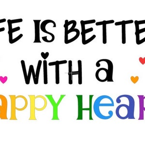 Teachers School Bulletin Board  Cutouts  DIY Kit  &quot;Life is Better with a Happy Heart&quot; | Back to School Decor | Bulletin Board Cutouts Decor