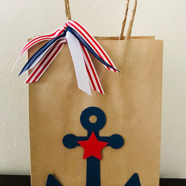 Nautical Anchor Favor Bags | Blue Anchor Party Bags | Nautical Party Theme | Sailor | Sailing Birthday Party | Anchor Theme Party