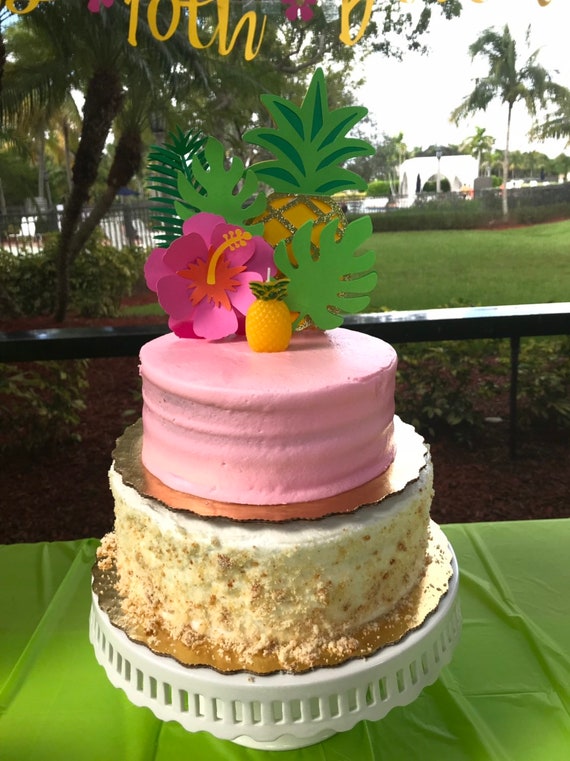 Happy Birthday Flamingo & Ananas Cake Topper Set – 18-teilig, Tropische Deko Für Kuchen & Cupcakes