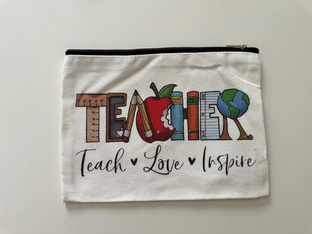 Teacher Pencil Bag | Makeup Bag | Universal Pouch | Teacher Gift | Back ...