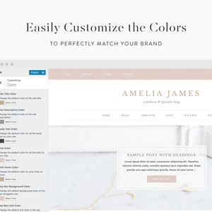 WordPress Theme WordPress Ecommerce Theme Genesis Theme Fashion Blogger Theme Amelia Instant Digital Download image 3