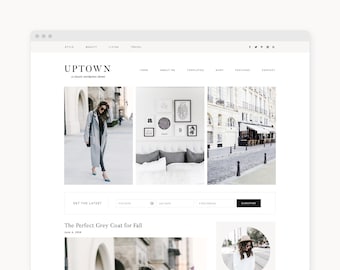 WordPress Theme - WordPress Ecommerce Theme - Genesis WordPress Blog Theme - "Uptown" Instant Digital Download