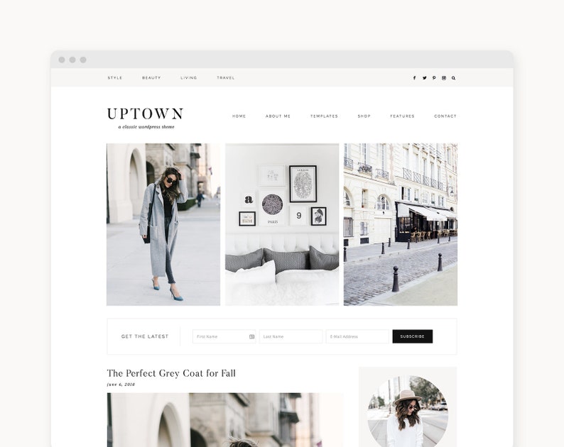 WordPress Theme WordPress Ecommerce Theme Genesis WordPress Blog Theme Uptown Instant Digital Download image 1