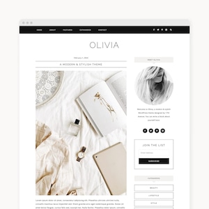 WordPress Theme - Fashion WordPress Blog Theme - Genesis Theme - &quot;Olivia&quot; Instant Digital Download