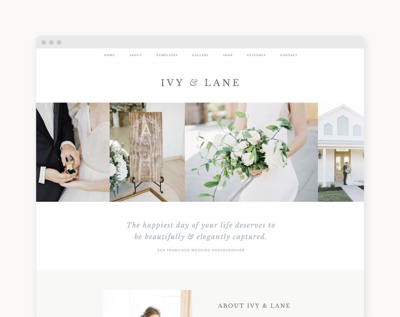 WordPress Theme - WordPress Ecommerce Theme - Photography Theme - Genesis Theme - 'Ivy & Lane' Instant Digital Download 