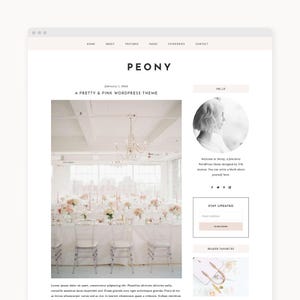 WordPress Theme - Feminines WordPress Theme Blog - Genesis Theme - &quot;Sofortiger digitaler Download &quot;&quot;Pfingstrose&quot;&quot;&quot;