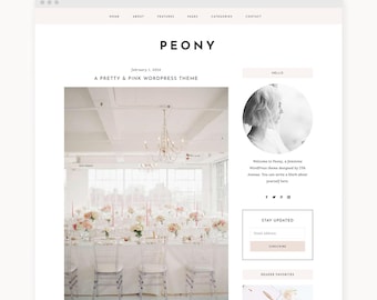 Feminine WordPress Blog Theme: Peony Genesis Child Theme (Digital Download)