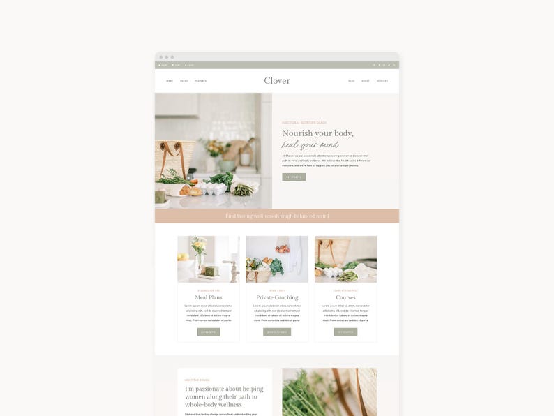 健康、食、ライフスタイルブロガーのためのWordPressテーマウェブサイトテンプレート | Clover | Kadence 画像 4
