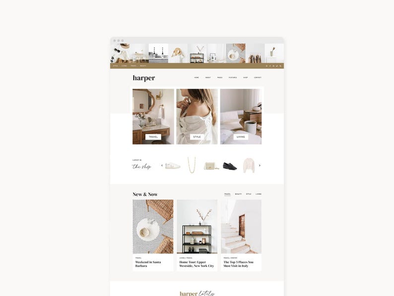 Plantilla de sitio web de WordPress para blogueros de estilo de vida, moda, viajes y gastronomía / Harper / Kadence imagen 1