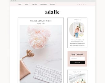 Feminine WordPress Blog Theme: Gutenberg Styling, Genesis Theme (Digital Download)