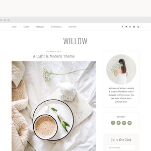 WordPress Theme - Lifestyle WordPress Blog Theme - Genesis Theme - "Willow" Instant Digital Download