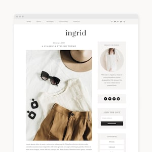 WordPress Theme - Feminine Mode WordPress Theme Blog - Genesis Theme - &quot;Ingrid&quot; Sofortiger digitaler Download