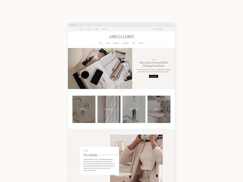 WordPress Theme Website Template for Lifestyle, Fashion, Travel, & Food Bloggers | Amelia | Kadence image 1